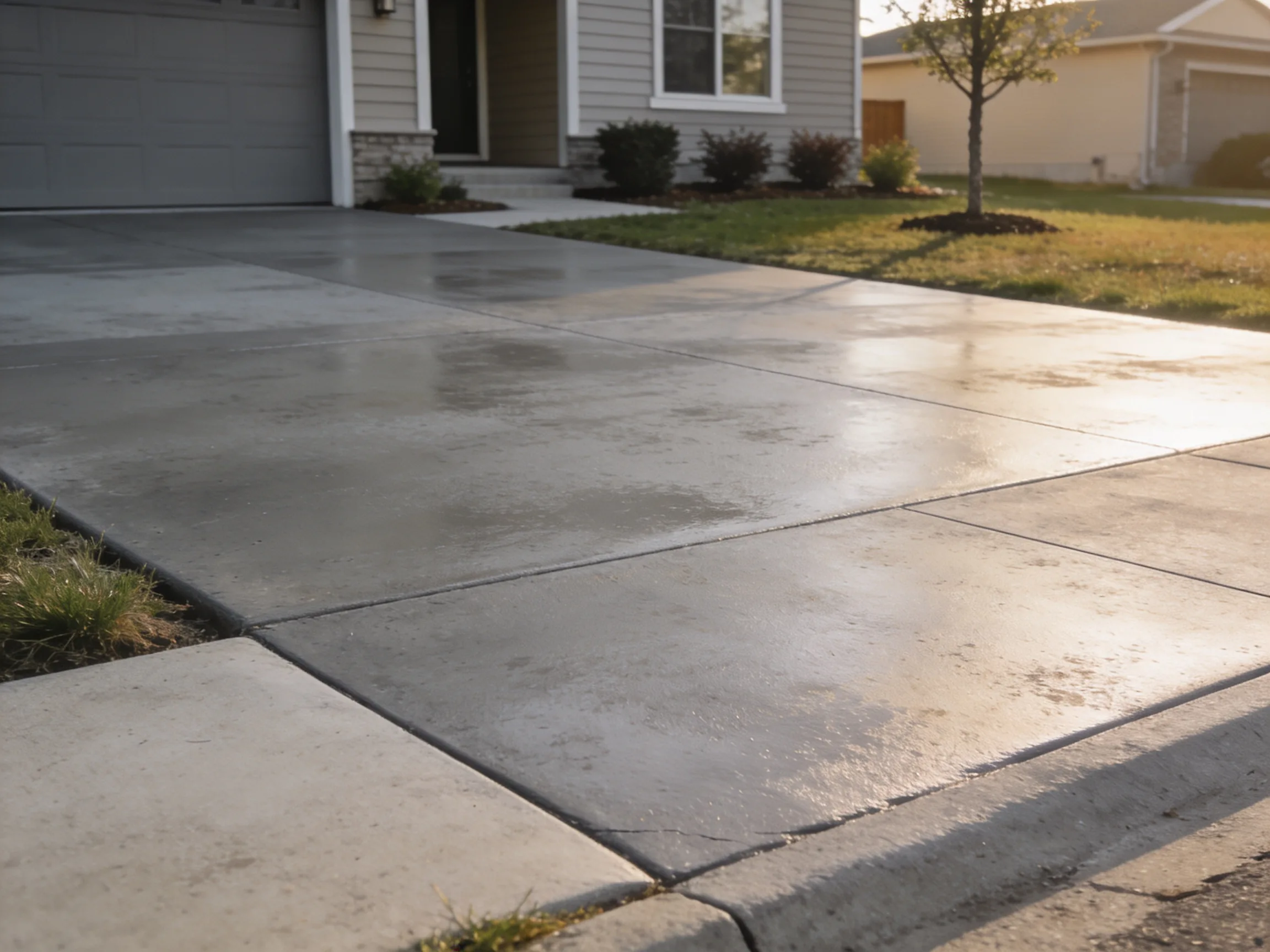 Sealed concrete driveway in the Omaha metro by PC Premium Coating